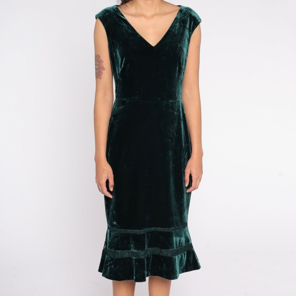 Ralph Lauren Green Velvet Dress
